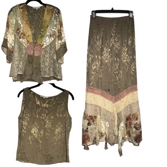Vintage Spencer Alexis S Skirt Set 3 Piece Lace Fairy Whimsigoth Patchwork Boho - Picture 1 of 16